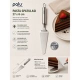 PALU GASTRO Paslanmaz Çelik Pasta Spatulası 27 x 6 cm - Profesyonel Tatlı ve Servis Spatulası - İnox - 1 Adet Paslanmaz Çelik Pasta Spatulası 27 x 6 cm