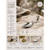 Palu Gastro Paslanmaz Çelik Tadım Kaşığı – 13 cm Şık ve Ergonomik 1 Adet - Gümüş - Metalik
