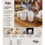 PALU GASTRO Porselen Yumurtalık 4'lü Set Beyaz - Şık ve Modern Kahvaltı Sunumluk - 4 Adet Yumurtalık