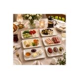 PALU GASTRO Retro Moove Porselen Dikdörtgen Servis Tabağı, Gıda ile Teması Güvenli, İç Mekan Kullanımı için, 36x25 cm