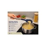 PALU GASTRO Silikon Makarna Servis Kaşığı, Paslanmaz Çelik Saplı, Lacivert, 34 cm