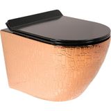 Paluci Tesla Black Rose Gold Kanalsız Asma Klozet,yavaş Kapanır Kapak - Altın