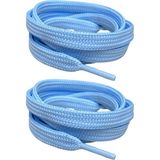 palwin Exclusive 120 cm Ayakkabı Bağcığı, Yassı Çift Katmanlı Örgülü Nike Adidas Vans Için Bağcık - Bebe Mavisi