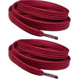 palwin Exclusive 120 cm Ayakkabı Bağcığı, Yassı Çift Katmanlı Örgülü Nike Adidas Vans Için Bağcık - Bordo