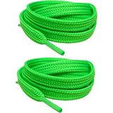 Palwin Exclusive 120 cm Ayakkabı Bağcığı, Yassı Çift Katmanlı Örgülü Nike Adidas Vans Için Bağcık - Fıstık Yeşili