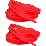 Palwin Exclusive 120 cm Ayakkabı Bağcığı, Yassı Çift Katmanlı Örgülü Nike Adidas Vans Için Bağcık - Fuşya