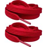 palwin Exclusive 120 cm Ayakkabı Bağcığı, Yassı Çift Katmanlı Örgülü Nike Adidas Vans Için Bağcık - Kırmızı