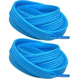 Palwin Exclusive 120 cm Ayakkabı Bağcığı, Yassı Çift Katmanlı Örgülü Nike Adidas Vans Için Bağcık - Turkuaz