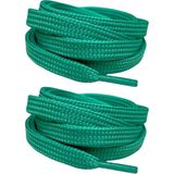Palwin Exclusive 120 cm Ayakkabı Bağcığı, Yassı Çift Katmanlı Örgülü Nike Adidas Vans Için Bağcık - Yeşil