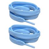Palwin Palspor 120 cm Yassı Sneaker Ayakkabı Bağcığı, Çift Katmanlı Örgülü Günlük, Spor, Nike Converse Adidas Vans Marka Ayakkabılara Uygun Bağcık (1, Bebe Mavisi)
