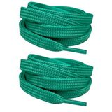 Palwin Palspor 120 cm Yassı Sneaker Ayakkabı Bağcığı, Çift Katmanlı Örgülü Günlük, Spor, Nike Converse Adidas Vans Marka Ayakkabılara Uygun Bağcık (1, Yeşil)