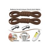 Palwin Takbırak Manyetik Elastik Bağcık, Çocuk, Yaşlı, Spor, Bot Için Lastikli Ayakkabı Bağcığı - Kahve