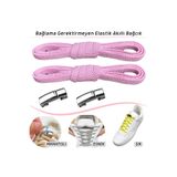Palwin Takbırak Manyetik Elastik Bağcık, Çocuk, Yaşlı, Spor, Bot Için Lastikli Ayakkabı Bağcığı - Pembe