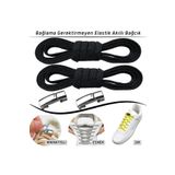 Palwin Takbırak Manyetik Elastik Bağcık, Çocuk, Yaşlı, Spor, Bot Için Lastikli Ayakkabı Bağcığı - Siyah