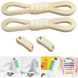 Palwin Takbırak Yeni Nesil Pratik Bağcık Elastic Shoelace Klipsli Lastikli Bot, Çocuk, Ayakkabı Bağcığı - Açık Krem