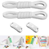 palwin Takbırak Yeni Nesil Pratik Bağcık Elastic Shoelace Klipsli Lastikli Bot, Çocuk, Ayakkabı Bağcığı - Beyaz