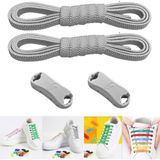 palwin Takbırak Yeni Nesil Pratik Bağcık Elastic Shoelace Klipsli Lastikli Bot, Çocuk, Ayakkabı Bağcığı - Gri