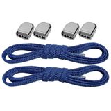 Palwin Yeni Nesil Lastikli Ayakkabı Bağcığı, Klipsli Akıllı Bağcık, Pratik Elastik Çocuk Krampon, Bot Bağcığı (Metal Tokalı, Lacivert)