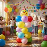 Palyaço Balon Seti 30'lu Balon + Aksesuar Sticker Doğum Günü Parti Süsleme Seti