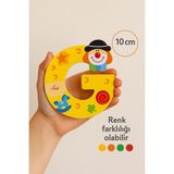 Palyaçolu Ahşap G Harfi - Renkli ve Eğlenceli Tasarım (10 Cm)