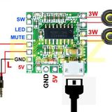 Pam8403 Mini Ses Yukseltici Class D 2X3w Amfi Karti Micro Usb Beslemeli Stereo Dijital Amfilikator