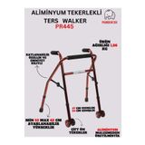 pambukcuk Bronz Renk Alüminyum Tekerlekli Ters Walker / Alüminyum Tekerlekli Ters Yürüteç PR-445