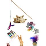 Pamepaw 4'lü Set: Ip Sarma Topu + Lazer + Kedi Oyun Topu Tüylü + Kedi Oltası Kedi Oyuncağı
