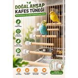 PAMEPAW 5'li Ahşap Kuş Tüneği Seti 12 cm Klipsli Muhabbet Kuşu Kanarya Kafes Tüneği