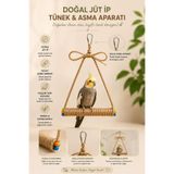 PAMEPAW Doğal Papağan ve Kuş Oyuncağı Salıncak Tünek ve Kemirme Oyuncağı