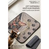 PAMEPAW Elekli Kedi Tuvalet Önü Kedi Kum Paspası Desenli Delikli Kedi Tuvaleti Kedi Kumu Paspası