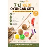 PAMEPAW Jüt Ip Sarma Top , Jüt Kuyruklu Top , Çıngıraklı Top 2'li , Renkli Top ,Tüylü Zilli Olta Ve Tırmalama Oyuncağı(SÜPRİZ HEDİYELİ)
