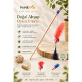 PAMEPAW Kedi Oyun Oltası 40 Cm Renkli Tüylü , Zilli Kedi Oyuncağı