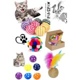 Pamepaw Kedi Sarma Top , Ponpon Top , Tüylü Top ve Çıngıraklı Top Seti