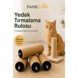 PAMEPAW Kedi Tırmalama Yedek Rulo Jüt Ip M8 Çapında Somun Vidalı 20 Cm Tırmalama Rulosu(1 Adet)