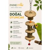 PAMEPAW Muhabbet Kuşu , Papağan Oyuncağı Kemirme Parçalama , Jüt Halat Doğal Ahşap Stres Azaltıcı Kuş Oyuncağı