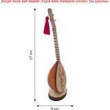 Pameron MNY10 Minyatür Bağlama, Saz (Biblo, Hediyelik Eşya) - Ahşap Rengi - Neşet Ertaş Desenli
