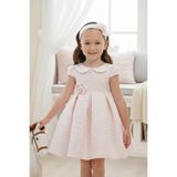Pamina Kız Bebek Bandanalı Güpürlü Elbise Pembe 36172 - 24 Ay
