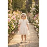 Pamina Kız Bebek Vintage Dantel Elbise 6-24 Ay Bej