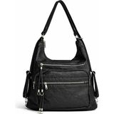 PaminBags Aksesuar Paminbags Yumuşak Kumaşlı Sırt Kulllanımlı Salaş 6 Çanta PMN0029 - Siyah