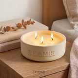 Pamir Candles American Vanilla Kokulu Mum | Dekoratif Taş Mum | Kapaklı, Dikey ve Yatay Saksı Form | Geri Dönüşüm Ürün - Yatay Form