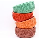 Pamir Candles Desenli Beton Saksı-Dış Mekan-Iç Mekan-Büyük Boy - Yeşil