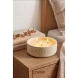 pamircandles American Vanilla Kokulu Mum | Dekoratif Taş Mum | Kapaklı, Dikey ve Yatay Saksı form | Geri Dönüşüm Ürün