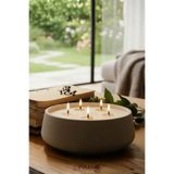 pamircandles Dekoratif Büyük Boy Vegan American Vanilya Kokulu Kase Mum & Kandil Terapi Chakra Orta Sehpa Objeler