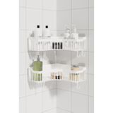 Pamit Toys Pamit Plastik 2 li yapışkanlı köşe rafı / Banyo ve Mutfak köşe Rafı
