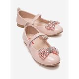 Pampili Kız Çocuk Pudra Rugan Günlük Babet Filet