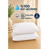 Pamuk 2 Adet Microfiber Sıvı Geçirmez Yastık Alezi 50*70 Cm