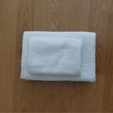 Pamuk 50x90 cm El, Yüz, Saç, Baş Havlusu + 70x140 cm Banyo Havlusu, 2li Set, Beyaz, Yumuşak ve Yüksek Su Emici, Hediye