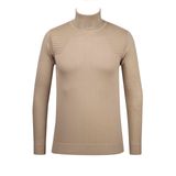 Pamuk Akrilik Erkek Tam Balıkçı Triko Kazak Desenli Kol ve Bel Lastikli Regular Kalıp - 5020E (Bej, 3XL)