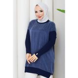 Pamuk Butik Kadın Kolları Fitilli Merserize İpek Kupra Triko Tunik