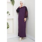 Pamuk Butik Kadın Kolu İpek Kupra Merserize Triko Elbise